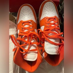 Orange and White Nike Dunk Hi